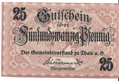 Аверс банкноты 25 fenigów (Niemcy) 1918