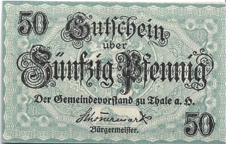 Аверс банкноты 50 fenigów (Niemcy) 1918