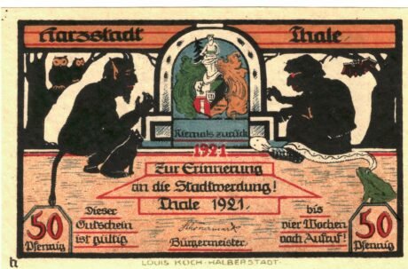 Аверс банкноты 50 fenigów (Niemcy) 1921