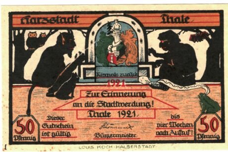 Аверс банкноты 50 fenigów (Niemcy) 1921