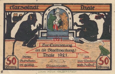 Аверс банкноты 50 fenigów (Niemcy) 1921