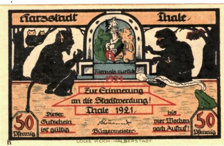 Аверс банкноты 50 fenigów (Niemcy) 1921