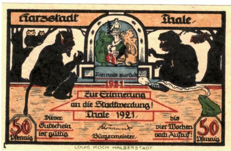 Аверс банкноты 50 fenigów (Niemcy) 1921