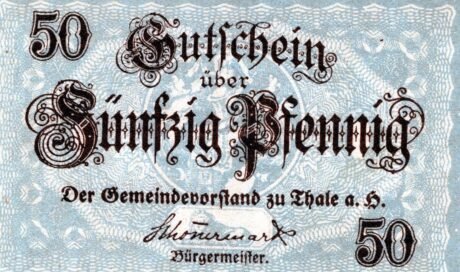 Аверс банкноты 50 fenigów (Niemcy) 1921