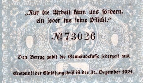 Реверс банкноты 50 fenigów (Niemcy) 1921