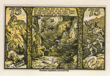 Реверс банкноты 75 fenigów (Niemcy) 1921