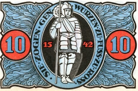 Реверс банкноты 10 fenigów (Niemcy) 1921