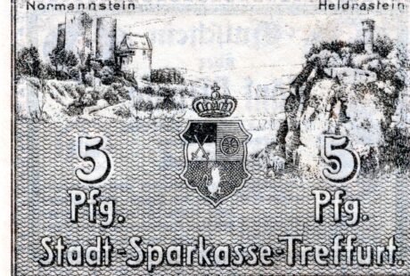 Реверс банкноты 5 fenigów Stadt-Sparkasse (Niemcy) 1920