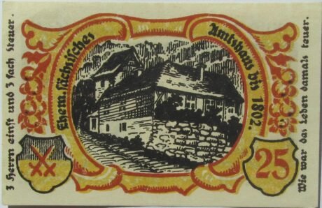 Реверс банкноты 25 fenigów (Niemcy) 1921