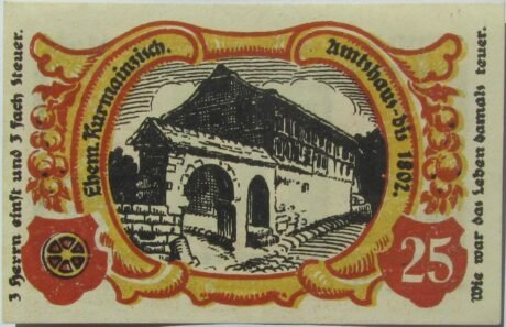 Реверс банкноты 25 fenigów (Niemcy) 1921
