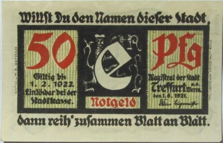 Аверс банкноты 50 fenigów (Niemcy) 1921