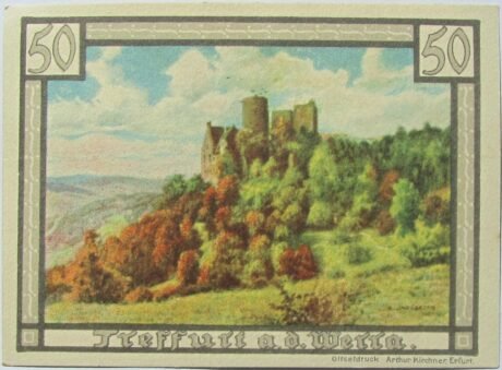 Реверс банкноты Seria pejzaży miejskich za 50 fenigów (Niemcy) 1921