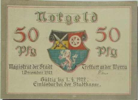 Аверс банкноты Seria pejzaży miejskich za 50 fenigów (Niemcy) 1921