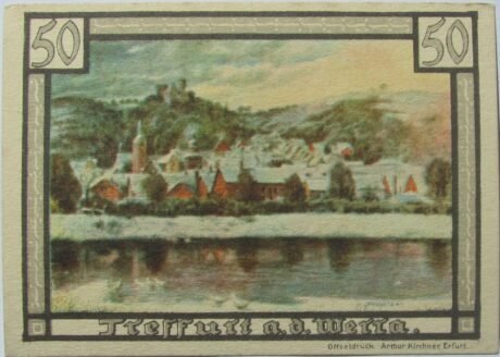 Реверс банкноты Seria pejzaży miejskich za 50 fenigów (Niemcy) 1921