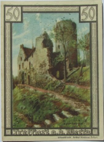 Реверс банкноты Seria pejzaży miejskich za 50 fenigów (Niemcy) 1921