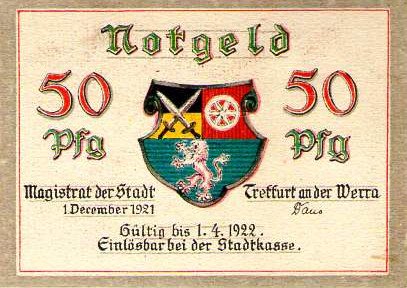 Аверс банкноты Seria pejzaży miejskich za 50 fenigów (Niemcy) 1921