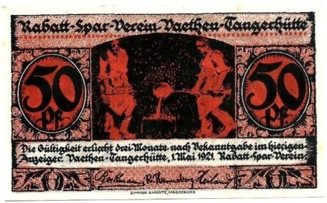 Аверс банкноты 50 пфеннигов Rabatt-Spar-Verein (Германия) 1921 года