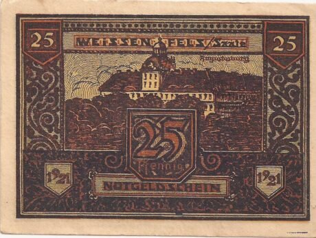 Реверс банкноты 25 fenigów (Niemcy) 1921