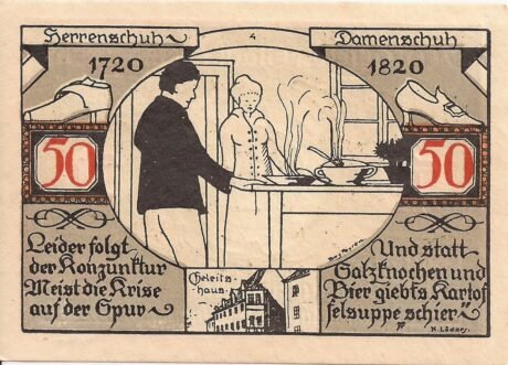 Реверс банкноты 50 fenigów (Niemcy) 1921