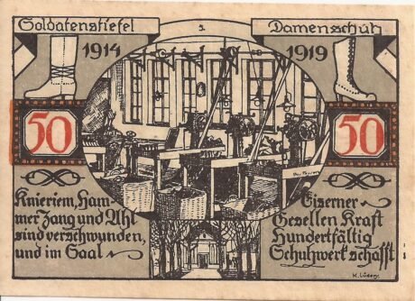 Реверс банкноты 50 fenigów (Niemcy) 1921