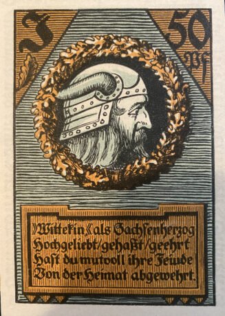 Реверс банкноты 50 Pfennig (Германия)