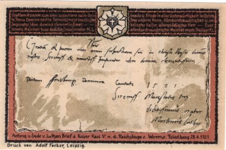 Реверс банкноты 50 Pfennig Lutherhalle; T (Niemcy) 1922