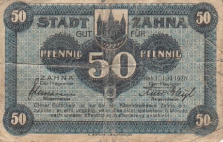 Аверс банкноты 50 Pfennig (Германия) 1920 года