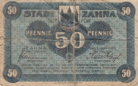 Реверс банкноты 50 Pfennig (Германия) 1920 года