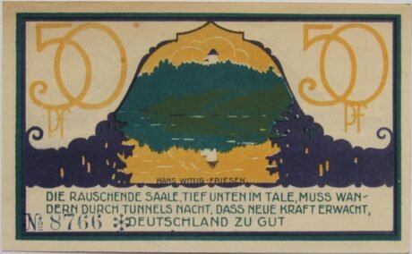 Реверс банкноты 50 fenigów (Niemcy) 1921