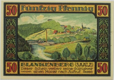 Реверс банкноты Seria gmin o wartości 50 fenigów – Blankenberg (Niemcy) 1921