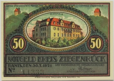 Аверс банкноты Seria gmin o wartości 50 fenigów – Gefell (Niemcy) 1921