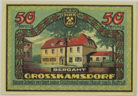 Реверс банкноты 50 fenigów Municipalities Series - Großkamsdorf (Germany) 1921