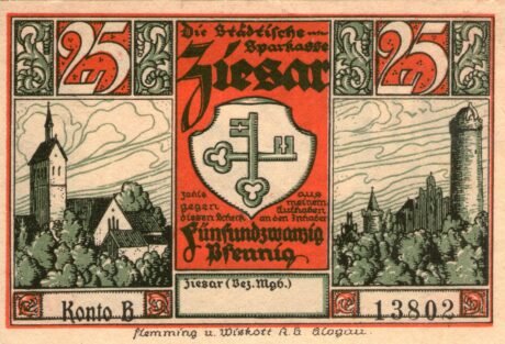 Аверс банкноты 25 fenigów (Niemcy)