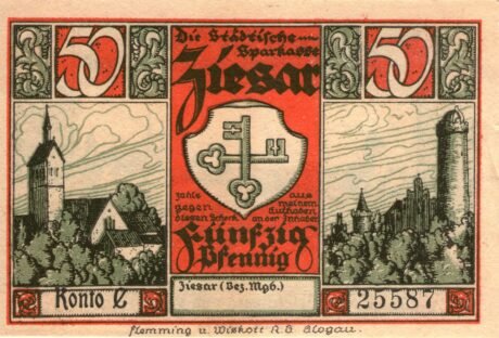 Аверс банкноты 50 fenigów (Niemcy)