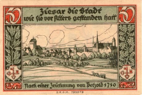 Реверс банкноты 50 fenigów (Niemcy)