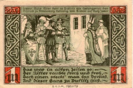 Реверс банкноты 1 марка (Германия)