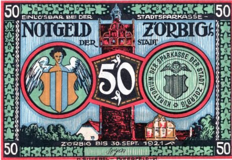 Аверс банкноты 50 fenigów (Niemcy) 1921