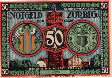 Аверс банкноты 50 fenigów (Niemcy) 1921