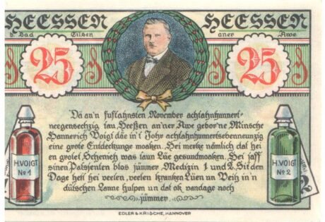 Реверс банкноты 25 fenigów (Niemcy) 1921