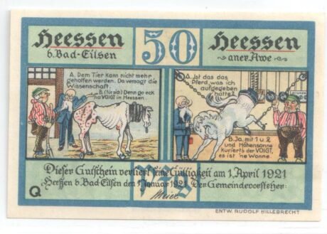 Аверс банкноты 50 fenigów (Niemcy) 1921