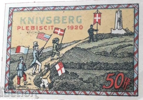 Реверс банкноты 50 fenigów Gjenner; Knivsberg (Niemcy) 1920