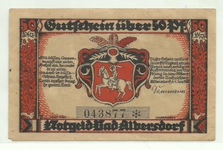 Аверс банкноты 50 fenigów (Niemcy) 1922