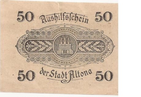 Реверс банкноты 50 fenigów (Niemcy) 1918