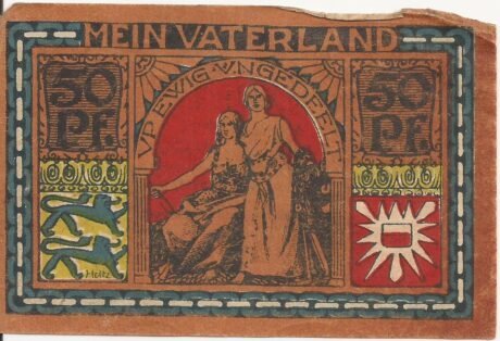 Реверс банкноты 50 fenigów Landesbürgerrat Schleswig-Holstein (Niemcy) 1922