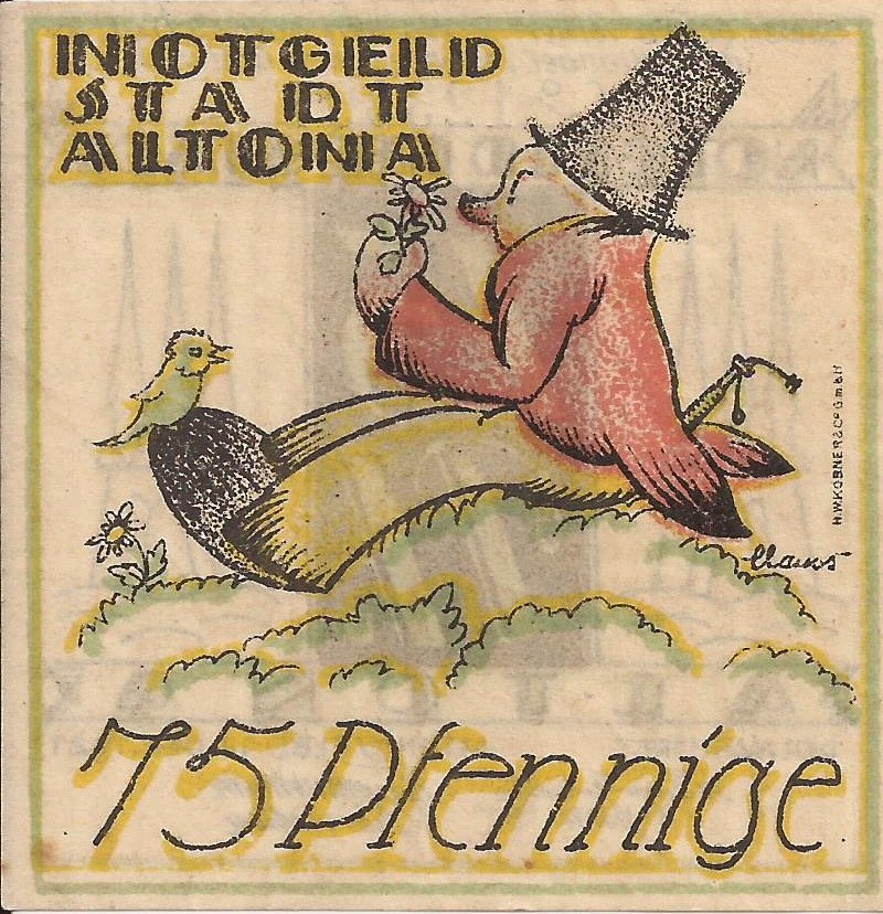 Реверс банкноты 75 пфеннигов (Германия) 1921 года