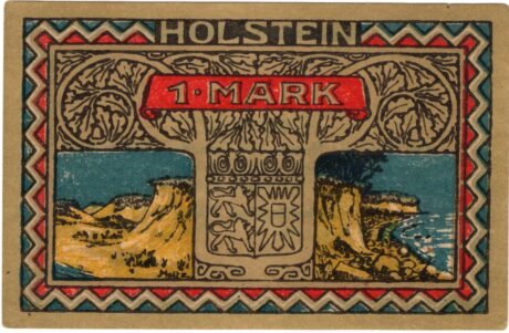 Реверс банкноты 1 marka Landesbürgerrat Schleswig-Holstein (Niemcy) 1922