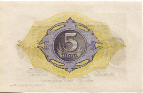 Реверс банкноты 5 marek (Niemcy) 1918