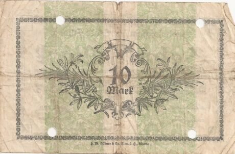 Реверс банкноты 10 marek (Niemcy) 1918