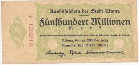 Аверс банкноты 500 000 000 marek (Niemcy) 1923