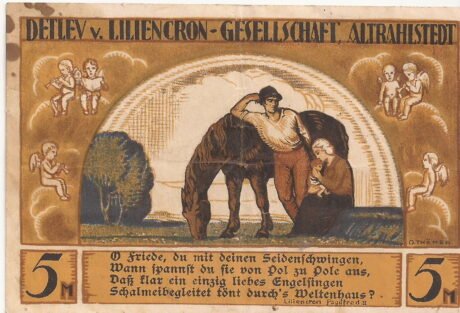 Реверс банкноты 5 znaczków Detlev v. Liliencron Gesellschaft (Niemcy) 1922